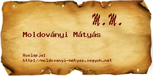 Moldoványi Mátyás névjegykártya